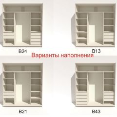 Шкаф-купе 2400 серии SOFT D2+D7+D3+B22+PL2 (по 2 ящика лев/прав+1штанга+1полка) профиль «Графит» в Приобье - priobie.mebel24.online | фото 5