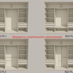 Шкаф-купе 2400 серии SOFT D2+D7+D3+B22+PL2 (по 2 ящика лев/прав+1штанга+1полка) профиль «Графит» в Приобье - priobie.mebel24.online | фото 6