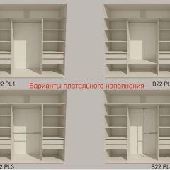 Шкаф-купе 2400 серии SOFT D7+D3+D3+B22+PL4 (по 2 ящика лев/прав+2штанги) профиль «Капучино» в Приобье - priobie.mebel24.online | фото 6