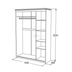 Шкаф-купе 3-х дверный Ольга-13 (1500) в Приобье - priobie.mebel24.online | фото 2