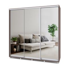 МАРТИН Шкаф-купе с зеркалами Шимо темный (2200*450) М423 в Приобье - priobie.mebel24.online | фото