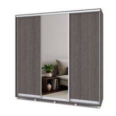 МАРТИН Шкаф-купе с зеркалом Анкор темный (2200*450) М422 в Приобье - priobie.mebel24.online | фото