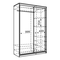 Шкаф-купе Рене 1500 вариант 7 (Тройной ЛДСП/Тройной ЛДСП) в Приобье - priobie.mebel24.online | фото 2