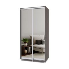 РОЛАНД Шкаф-купе с зеркалами Анкор темный (450*1100) Р413 в Приобье - priobie.mebel24.online | фото 2