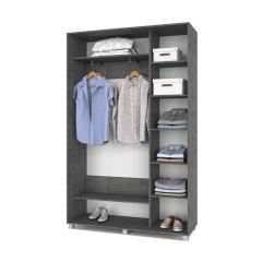 РОЛАНД Шкаф-купе с зеркалами Камень темный (450*1400) Р443 в Приобье - priobie.mebel24.online | фото 1