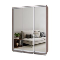 РОЛАНД Шкаф-купе с зеркалами Шимо темный (450*1700) Р473 в Приобье - priobie.mebel24.online | фото