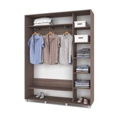 РОЛАНД Шкаф-купе с зеркалами Шимо темный (450*1700) Р473 в Приобье - priobie.mebel24.online | фото 2