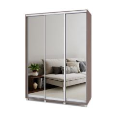 РОЛАНД Шкаф-купе с зеркалами Шимо темный (600*1700) Р673 в Приобье - priobie.mebel24.online | фото