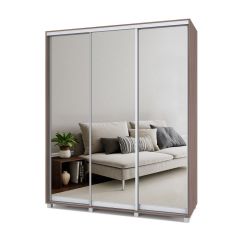 РОЛАНД Шкаф-купе с зеркалами Шимо темный (600*1800) Р683 в Приобье - priobie.mebel24.online | фото