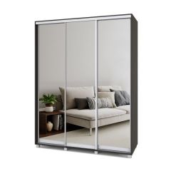 РОЛАНД Шкаф-купе с зеркалами Венге (450*1700) Р473 в Приобье - priobie.mebel24.online | фото