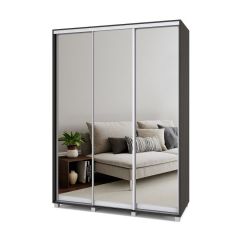 РОЛАНД Шкаф-купе с зеркалами Венге (600*1700) Р673 в Приобье - priobie.mebel24.online | фото
