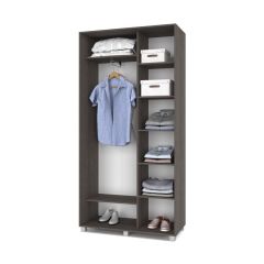РОЛАНД Шкаф-купе с зеркалом Анкор темный (450*1100) Р412 в Приобье - priobie.mebel24.online | фото 2