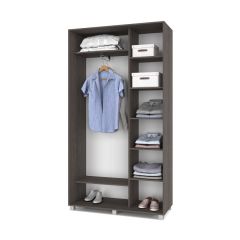 РОЛАНД Шкаф-купе с зеркалом Анкор темный (450*1200) Р422 в Приобье - priobie.mebel24.online | фото 2