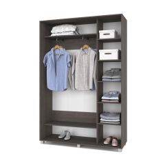 РОЛАНД Шкаф-купе с зеркалом Анкор темный (450*1500) Р452 в Приобье - priobie.mebel24.online | фото 3
