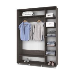 РОЛАНД Шкаф-купе с зеркалом Анкор темный (450*1600) Р462 в Приобье - priobie.mebel24.online | фото 3