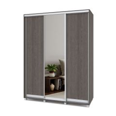 РОЛАНД Шкаф-купе с зеркалом Анкор темный (450*1700) Р472 в Приобье - priobie.mebel24.online | фото 2