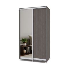 РОЛАНД Шкаф-купе с зеркалом Анкор темный (600*1300) Р632 в Приобье - priobie.mebel24.online | фото