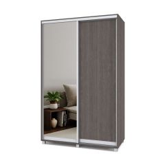 РОЛАНД Шкаф-купе с зеркалом Анкор темный (600*1400) Р642 в Приобье - priobie.mebel24.online | фото