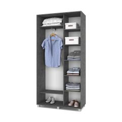 РОЛАНД Шкаф-купе с зеркалом Камень темный (450*1100) Р412 в Приобье - priobie.mebel24.online | фото 3