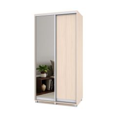 РОЛАНД Шкаф-купе с зеркалом Млечный дуб (450*1100) Р412 в Приобье - priobie.mebel24.online | фото 2