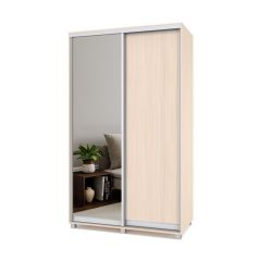РОЛАНД Шкаф-купе с зеркалом Млечный дуб (450*1300) Р432 в Приобье - priobie.mebel24.online | фото 2