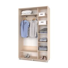 РОЛАНД Шкаф-купе с зеркалом Млечный дуб (450*1300) Р432 в Приобье - priobie.mebel24.online | фото 3
