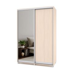 РОЛАНД Шкаф-купе с зеркалом Млечный дуб (450*1500) Р452 в Приобье - priobie.mebel24.online | фото 2