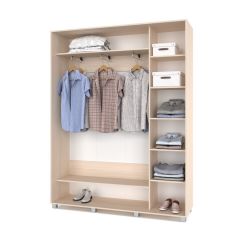 РОЛАНД Шкаф-купе с зеркалом Млечный дуб (450*1700) Р472 в Приобье - priobie.mebel24.online | фото 2