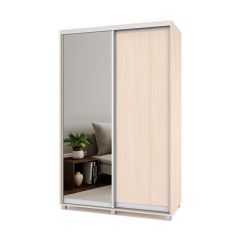 РОЛАНД Шкаф-купе с зеркалом Млечный дуб (600*1400) Р642 в Приобье - priobie.mebel24.online | фото