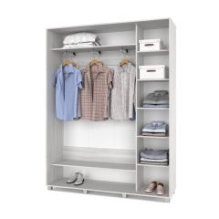 РОЛАНД Шкаф-купе с зеркалом Шимо светлый (450*1700) Р472 в Приобье - priobie.mebel24.online | фото 2