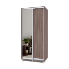 РОЛАНД Шкаф-купе с зеркалом Шимо темный (450*1000) Р402 в Приобье - priobie.mebel24.online | фото 2