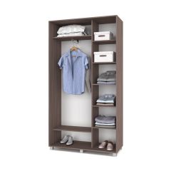 РОЛАНД Шкаф-купе с зеркалом Шимо темный (450*1200) Р422 в Приобье - priobie.mebel24.online | фото 3