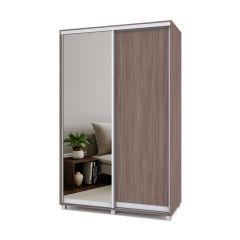 РОЛАНД Шкаф-купе с зеркалом Шимо темный (450*1400) Р442 в Приобье - priobie.mebel24.online | фото 2