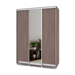 РОЛАНД Шкаф-купе с зеркалом Шимо темный (450*1600) Р462 в Приобье - priobie.mebel24.online | фото 2