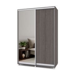 РОЛАНД Шкаф-купе зеркалом Анкор темный (600*1500) Р652 в Приобье - priobie.mebel24.online | фото