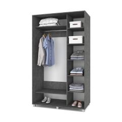 РОЛАНД Шкаф-купе зеркалом Камень темный (600*1500) Р652 в Приобье - priobie.mebel24.online | фото 2