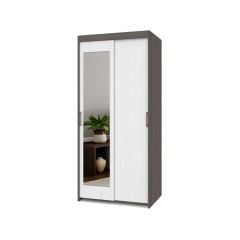 ТОМАС Шкаф-купе с зеркалом Анкор темный/светлый Т22 в Приобье - priobie.mebel24.online | фото