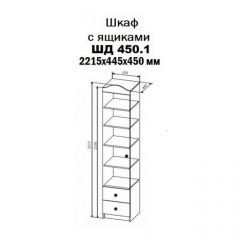 KI-KI ШД450.1 Шкаф (белый/белое дерево) в Приобье - priobie.mebel24.online | фото 2