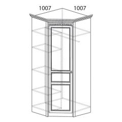 Шкаф угловой №183 "Лючия" Фасад зеркало (Угол 1007*1007) Дуб оксфорд в Приобье - priobie.mebel24.online | фото 2