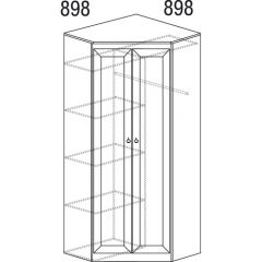 Шкаф угловой №606 Инна (угол 898*898) Денвер темный в Приобье - priobie.mebel24.online | фото 3