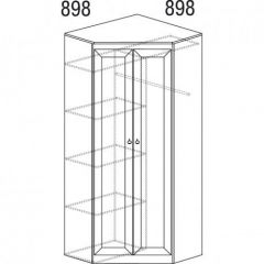 Шкаф угловой №606 "Инна" (угол 898*898) Денвер светлый в Приобье - priobie.mebel24.online | фото