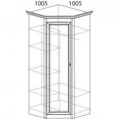 Шкаф угловой №662 "Флоренция" Фасад глухой (угол 1005*1005) Дуб оксфорд в Приобье - priobie.mebel24.online | фото 2