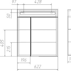 Шкаф-зеркало Аврора 60 с подсветкой LED Домино (DV8005HZ) в Приобье - priobie.mebel24.online | фото 12