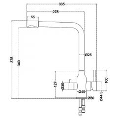 Смеситель д/кухни MELANA-F610304 Stello нерж.сталь, с переключателем на фильтр, однорычажный, сатин в Приобье - priobie.mebel24.online | фото 4