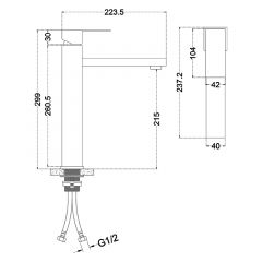 Смеситель д/ум MELANA-F610202 Cubo нерж.сталь, однорычажный, сатин, литой излив в Приобье - priobie.mebel24.online | фото 3