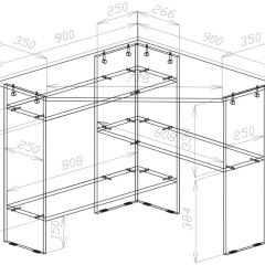 Стол письменный СП-2 (угловой) белый в Приобье - priobie.mebel24.online | фото 3