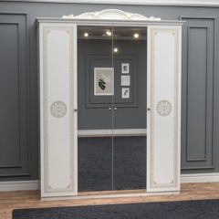 Спальный гарнитур Грация (модульный) белый/золото в Приобье - priobie.mebel24.online | фото 6