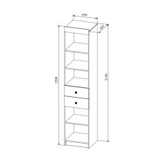 СКАНДИ СД450.1 Стеллаж 450 с ящ в Приобье - priobie.mebel24.online | фото 2