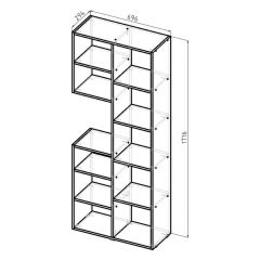 Стеллаж Элемент-2 (дуб сонома) в Приобье - priobie.mebel24.online | фото 5