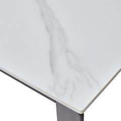 Стол CORNER 120 MATT WHITE MARBLE SOLID CERAMIC / BLACK, ®DISAUR в Приобье - priobie.mebel24.online | фото 8